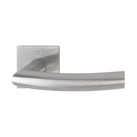 Coppia di maniglie a leva su rosone piatto adesivo quadrato Becco d'anatra Trondheim HOPPE Acciaio inox F69 - 3478472 (1/2)