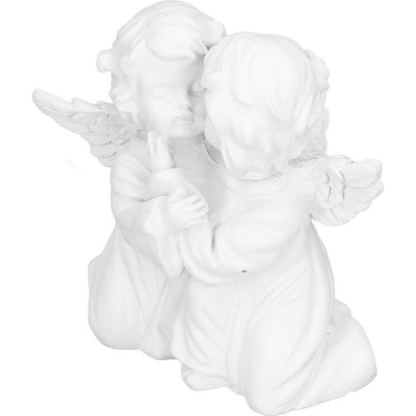 Statue d'ange en résine synthétique, forme d'ange enlacé, ornement d'ange blanc pour décoration de bureau, ange gauche (1/5)