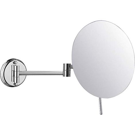 Miroir mural grossissant x3x - Pliage extensible - Miroir de salle de bain avec loupe rotative à 360 degrés avec trous percés, rond (1/5)