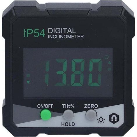 Inclinomètre numérique portatif 4x90 ° rétro-éclairage LCD rapporteur numérique rapporteur multifonction magnétique simple face mode de mesure relative (1/4)