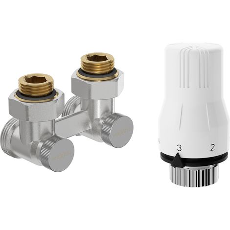 Mexen G02 set termostatico bicomando DN50, angolare 1/2"x3/4", nichel - W911-012-928-01 (1/2)