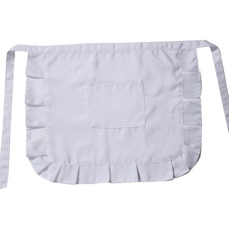 Tablier de pub doux, léger, tendance et imperméable pour femme, tablier court à taille basse, blanc (1/5)