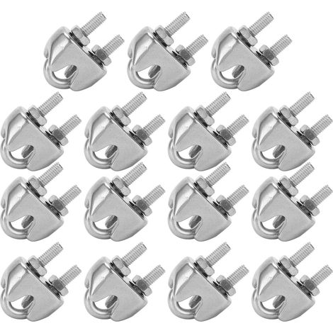 15 pièces de serre-câble en acier inoxydable M2 de 1/16 pouce, fixation par boulon en U (1/5)