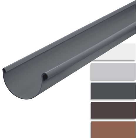 INEFA Dachrinne Kunststoff halbrund 200cm Regenrinnen PVC, einfache Steckmontage, Made in Germany - NW100 / 100mm, 1 Stück Anthrazit