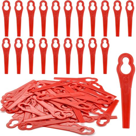 100 x Plastic Strimmer Blades Replacement for GE-CT 18 Li Kit/Li-Solo, GC-CT 18/24 Li-Solo/Li P-Solo/Li P Kit,FRT18A /FRT18A1 (1/5)