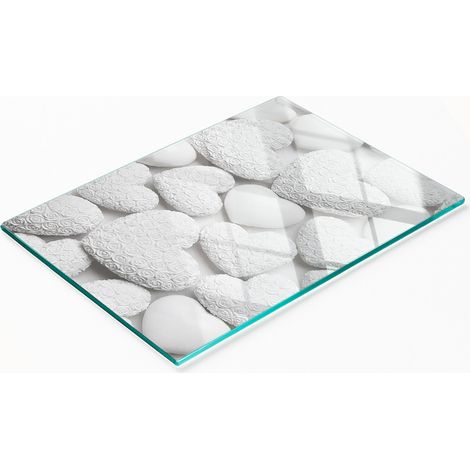 Planche décorative en verre à motifs de cœurs pour présenter des amuse-gueules 80 x 52 cm (1/5)