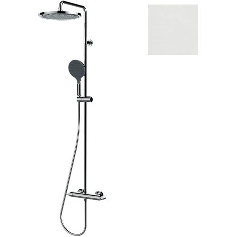 Mitigeur kit colonne de douche murale thermostatic blanc mat Apice - Bossini L10505045 (1/2)