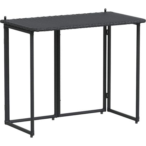 Maison Exclusive - Gartentisch Klappbar Schwarz 90x51x75 cm Poly (1/5)