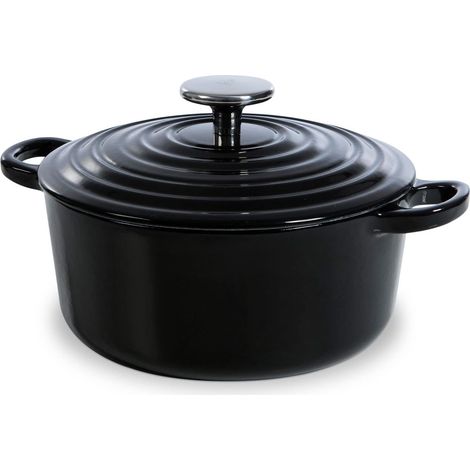 cocotte 20 cm 2,5 L fonte émaillée, compatible induction, compatible four, compatible lave-vaisselle, avec couvercle (1/5)