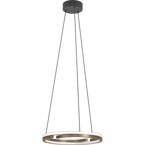 Lampadario Mezzomonte Alluminio Nero Bronzo 2 Luci Led 40W 2220+2220Lm Ip20 (1/2)
