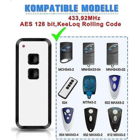 Commande à distance de porte de garage, pour NOVOFERM NOVOTRON 502 MAX43-2 (1/5)