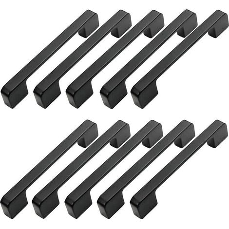 10 Möbelgriffe, 96 mm Lochabstand – Schwarze Küchentürgriffe, Stangengriffe, Schwarze Küchengriffe, 96 mm