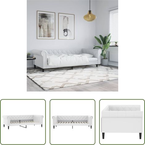 vidaXL Schlafsofa - Tagesbett Weiß 90x200 cm Kunstleder (1/5)