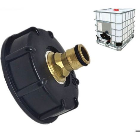 Raccord cuve eau S60X6 - Embout arrosage jardin (anneau plat - tétine en laiton à 6 pointes) (1/3)