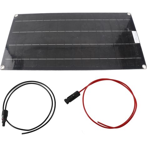 Ortviai Panneau Solaire 100 W Monocristallin Portable Léger pour Camping, Caravane et Toit – Noir (1/5)
