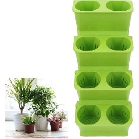 Ej.Life Vertikaler Gartenpflanzer Zum Aufhängen, Langlebiges PP-Material für Außenbalkon, Größere, Tiefere Pflanzkästen, Einfache Installation, Grünflächen (hellgrün) (1/5)