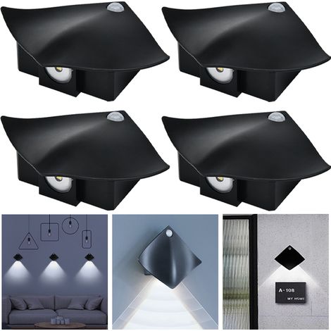 Lot de 4 lampes murales sans fil, lampe à détecteur de mouvement 24 heures, lampe murale LED à adsorption magnétique, veilleuse rechargeable (1/5)