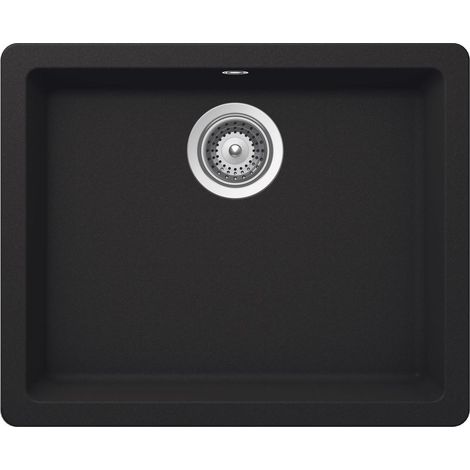 QUARZEX® RIGA Evier à 1 bac - ROCA Couleur : Noir - Dimensions : 550x430x200 mm (1/2)