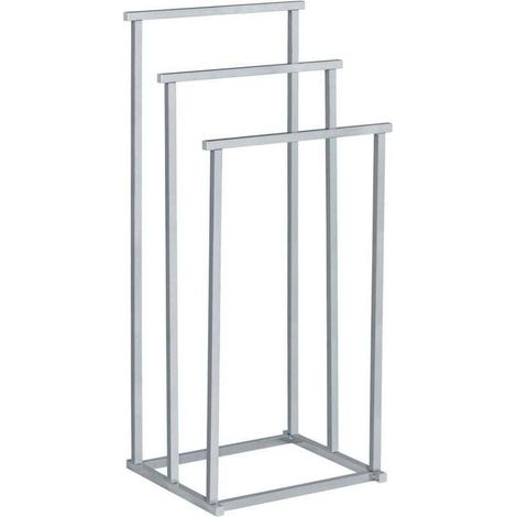 Freistehender Handtuchhalter Quadro, 3 Handtuchstangen, Edelstahl, 38 x 84,5 x 32,5 cm, poliert (1/4)
