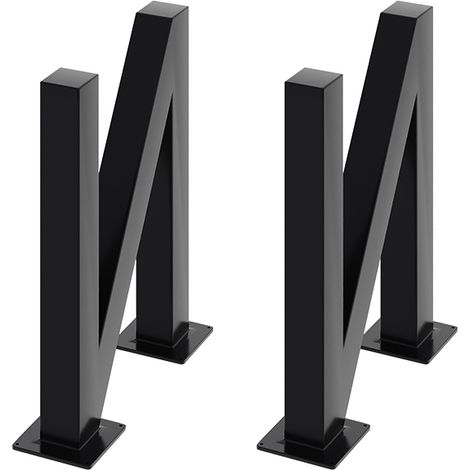 2Pcs Black N-shaped Iron Table Legs