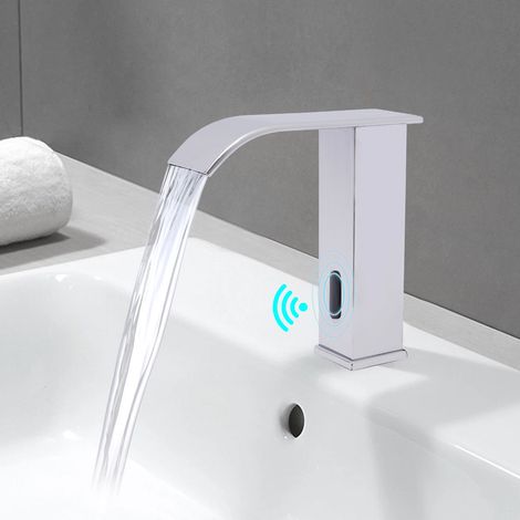 Automatischer Infrarot-Sensor-Wasserfall-Mehlkran, Heiß- und Kaltwasserkran, 0-80°C, für Plattformspülen aller Formen