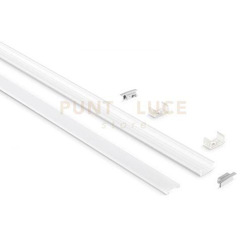 GSTP123- PROFILO IN ALLUMINIO SEZIONABILE INCASSO SU CARTONGESSO PIU DIFFUSORE COLORE BIANCO SENZA LED DA ACQUISTARE SEPARATAMENTE MT2