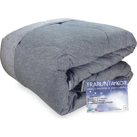 TRAPUNTA KOT © dis. BOY grigio Nero MADE IN ITALY puro COTONE 1 PIAZZA E MEZZA