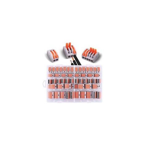 Set di 60 connettori elettrici con leva di comando, 20 a 2 vie, 30 a 3 vie, 10 a 5 vie, colore bianco (2/3/5) - Crezuo