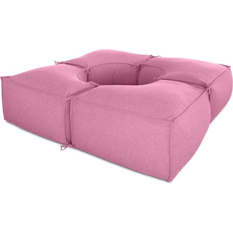 EVERGREENWEB Salotto da giardino Elegante, Tessuto di alta Qualit… Idrorepellente e sfoderabile - Pouf da esterno giardino, Outdoor & Indoor- Puff divano 4 pezzi 200x200 cm, Made in Italy LILLA (1/5)