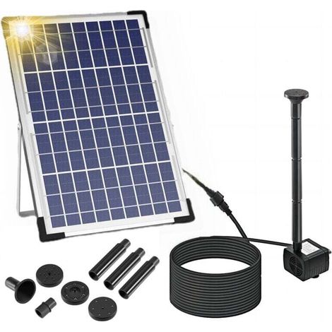 Pompe de fontaine solaire haute puissance 10W - Jet divisé pour vagues - Parfaite pour bassins paysagers