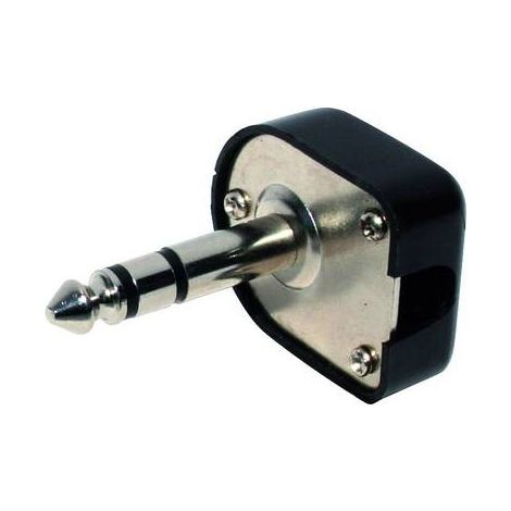 Jack 6.35 mm mâle, coudé TRU COMPONENTS 1559782 Nombre de pôles: 3 stéréo noir 1 pc(s) (1/2)