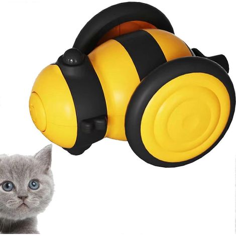 Automatisches Katzenspielzeug mit Bewegung, bienenförmiges elektrisches Katzenspielzeug mit Licht, farbenfrohes Katzenspielzeug, intelligentes Selbstspielspielzeug für Katzen und Kätzchen
