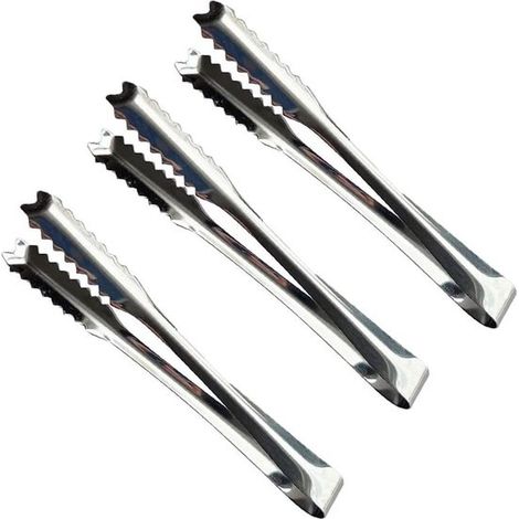 Set di pinze da cucina Allecto Plus, 3 pezzi, mini pinze per zucchero e pinze per ghiaccio in acciaio inossidabile 201, pinze per caramelle per matrimoni, bar, feste, argento (1/5)