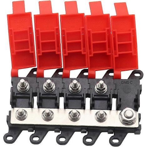 Module de distribution d'alimentation à quatre voies 200 A avec porte-fusible boulonné pour SUV marins, BDFS, MIDI et voitures. (1/5)