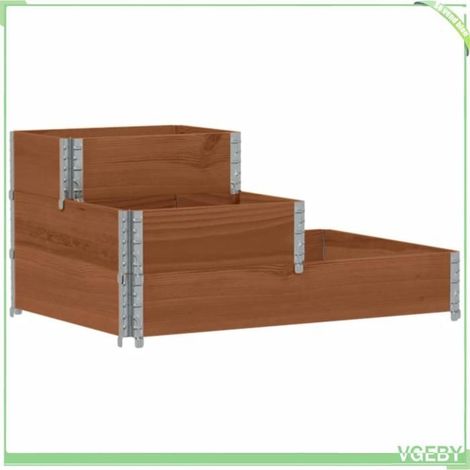 Lit surélevé (jardinière) - FAFEICY - 3 niveaux - Bois pin massif - 120 x 80 x 60,5 cm - Empilable pliable (1/5)
