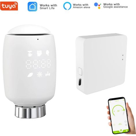 Kit Termostato per Radiatore Intelligente ZigBee 3.0 (Hub Incluso) - Valvola Termostatica M30 + Danfoss - Compatibile con Alexa / Google / Home Assistant - Controllo Vocale e App (1/5)