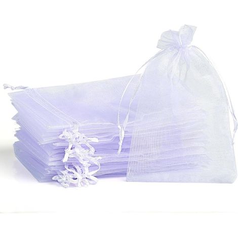 120 x Sachets Organza Blanc Sachets Cadeau Organza 7 x 9 cm, Blanc, 7 x 9 cmAec (1/5)