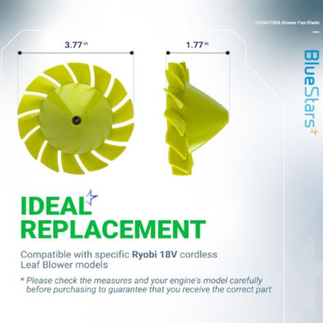 Pales de ventilateur 529437004 - Compatibles avec le souffleur à pales sans fil Ryobi 18V P2108 (1/5)