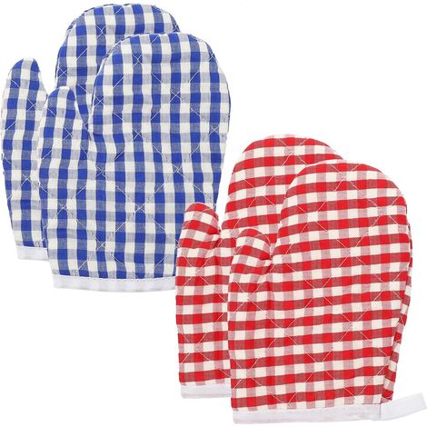 Maniques Isolantes pour Four Cuisine 4 Pièces en Polyester Confortables et Antibrûlures Design Simple pour Cuisson et Barbecue (1/5)