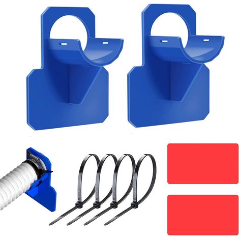 Support tuyau de piscine, 2 x 30-37 mm, protège-pli en plastique robuste pour tuyaux de bassin, compatible Intex et Bestway, couleur bleue (1/5)