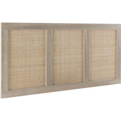 Tête de lit Musa 145 x 60 cm couleur chêne, rotin naturel (1/5)