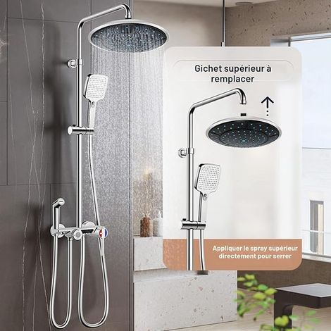 plastique rond douche haut douche toit buse cabine accessoires (1/4)