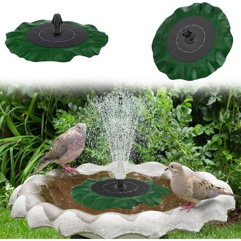 1 Pompe Solaire Lotus, 7 Styles Jet D'eau, Moteur Brushless, Pour Étang Jardin Bassin