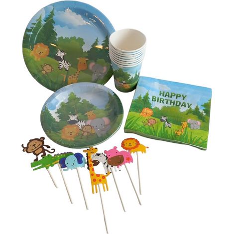 Pappteller, Becher, Servietten, 51er-Set SUP