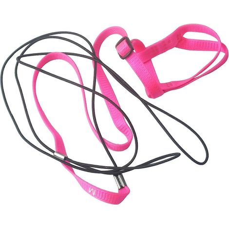 Verstellbares Federgeschirr und Leine für Graupapageien, Kakadus und Aras, Outdoor-Spazierseil (M (rosa))