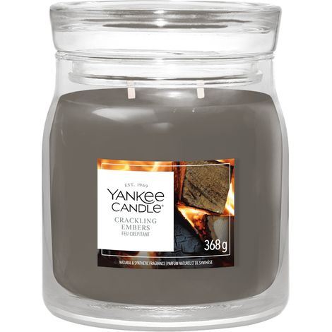 Candela Crackling Embers 368g Grigio Yankee Candle