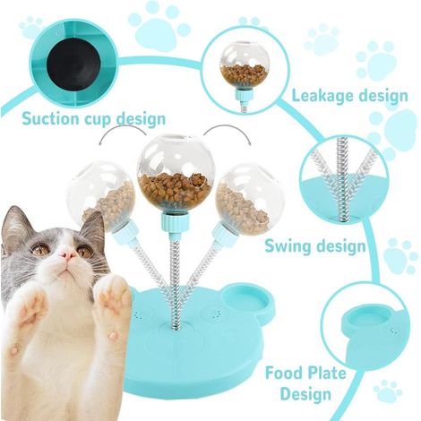 Jouet distributeur de friandises pour chien bleu, puzzle alimentaire interactif favorisant la stimulation mentale et ralentissant les repas (1/4)