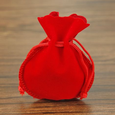 30 Stück 12x9cm Samtbeutel mit Kordelzug, rote Kürbis-Geschenktüten (1/5)