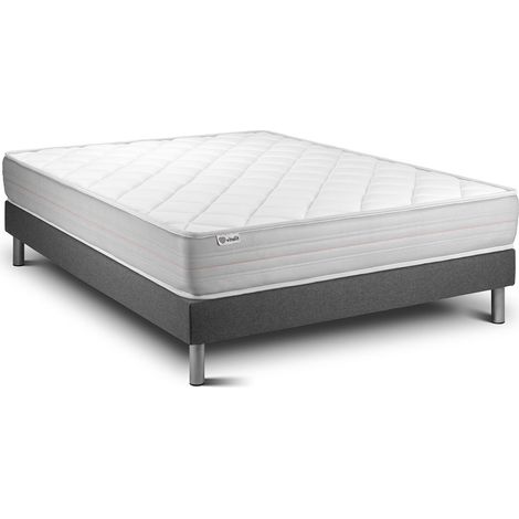 Matratzenset VITALMEMO 150 x 190 cm Bettrahmen Kit grau