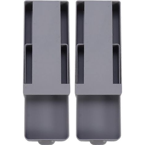lot de 2 plateaux de rangement créatifs pour tiroirs, avec adhésif et système de rangement caché-20X9X4CM-Black (1/4)